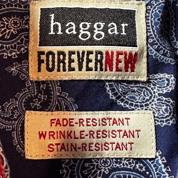 Vintage Haggar Striped Long Sleeve Button-Up Shirt Red White & BlueSize XL - Picture 11 of 13